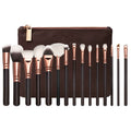 15 piece pink rose gold makeup brush set for flawless makeup application