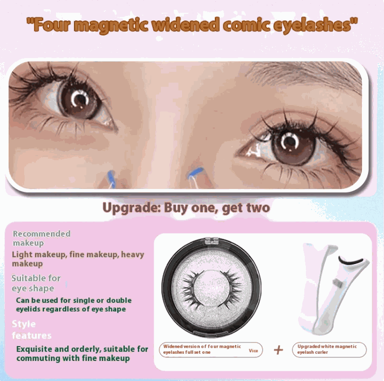 NuraGlow false lashes without glue – Reusable Natural Lashes with Lash Curler