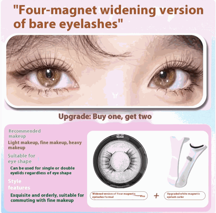 NuraGlow false lashes without glue – Reusable Natural Lashes with Lash Curler