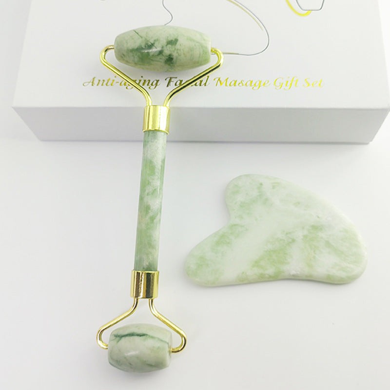 White Jade Facial Roller Gua Sha Set for Skincare Massage
