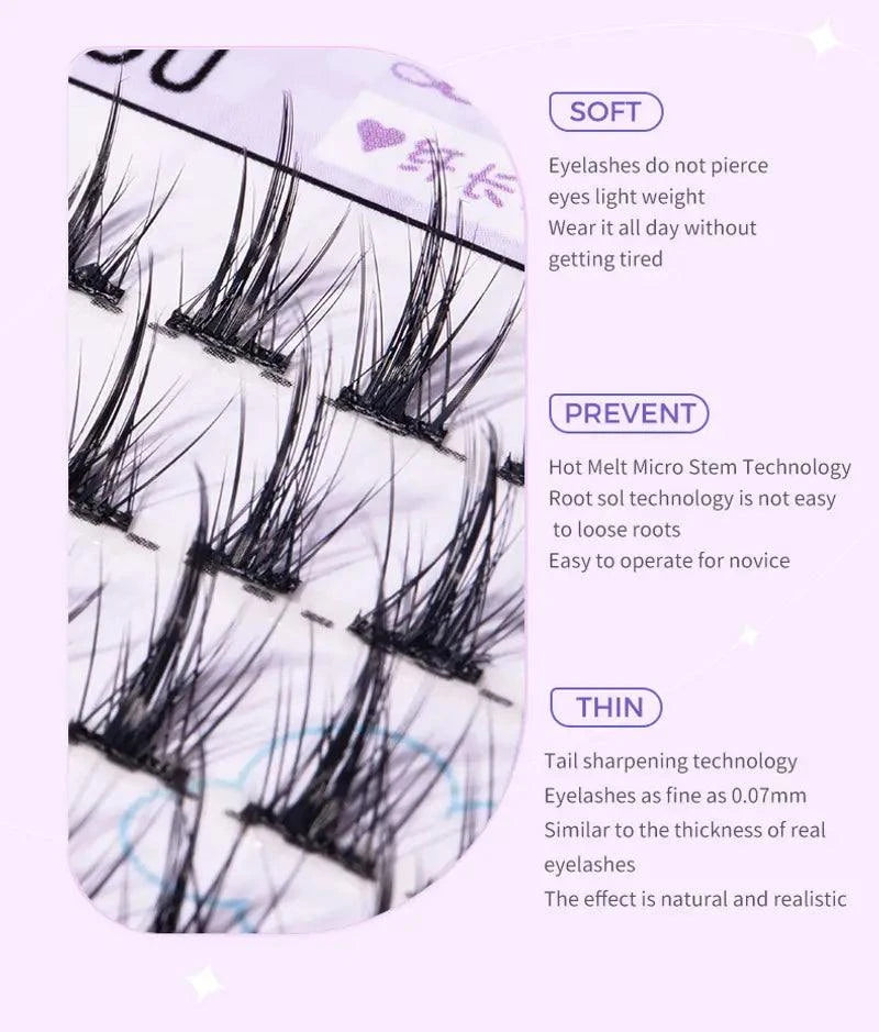Close-up of eyes wearing natural anime-inspired Manga Cluster Lashes for cosplay and everyday beauty looks