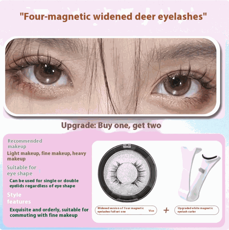 NuraGlow false lashes without glue – Reusable Natural Lashes with Lash Curler
