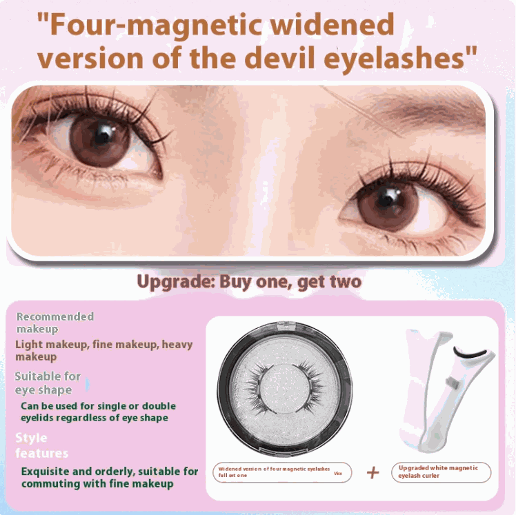 NuraGlow false lashes without glue – Reusable Natural Lashes with Lash Curler