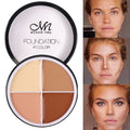 Color adjusting foundation cream with four shade tone matching and concealer for smooth, natural coverage