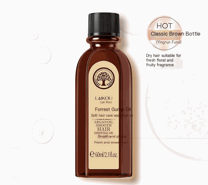 Argan Oil Hair Serum bottle next to skin rejuvenation beauty device for smooth and frizz control