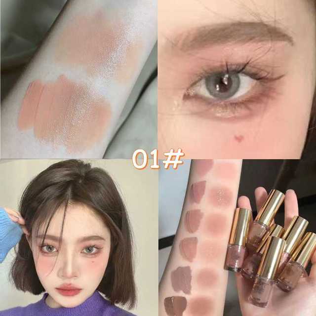 Brown glitter eyeshadow stick with creamy shimmer contour makeup for smooth application and long-lasting wear