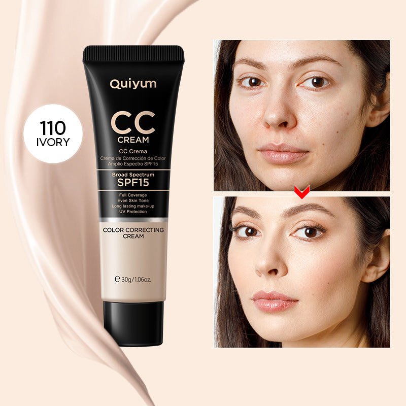 Quiyum CC Cream 30ml color box with skin rejuvenation beauty device for smoother, firmer skin