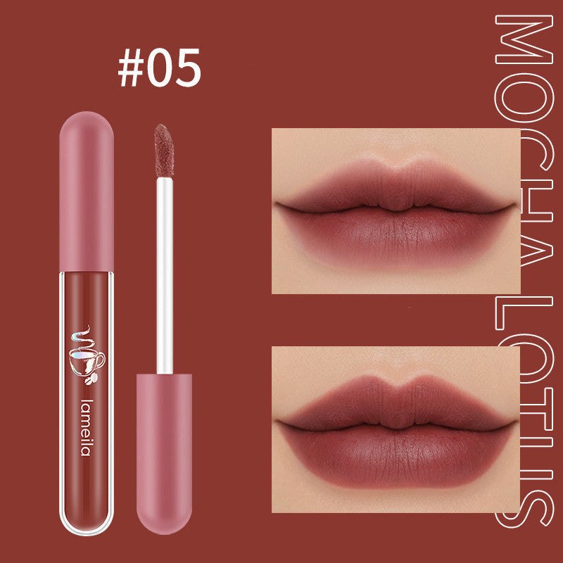 Matte moisturizing nourishing lipstick with skin rejuvenation beauty device for smoother, firmer skin