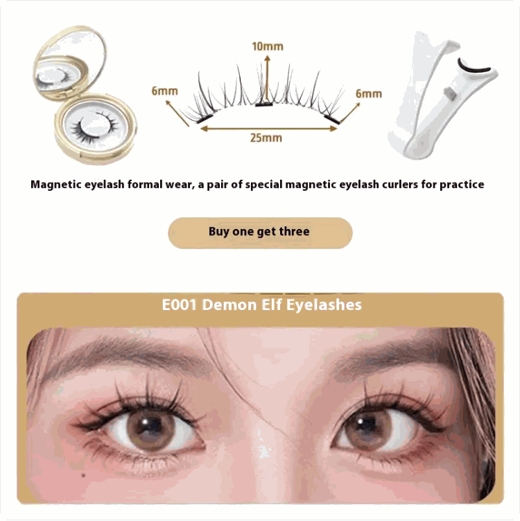 NuraGlow false lashes without glue – Reusable Natural Lashes with Lash Curler