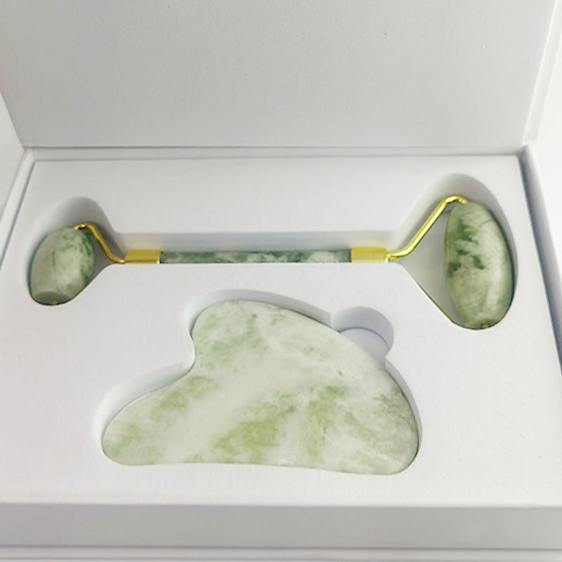 White Jade Facial Roller Gua Sha Set for Skincare Massage