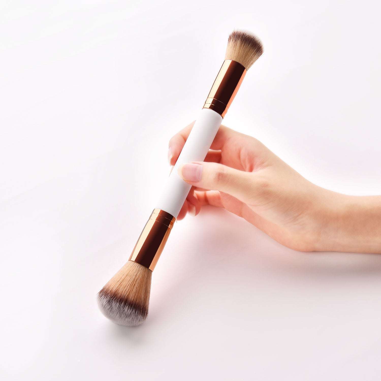 Dual-Head Makeup Brush - Platinum Powder Brush