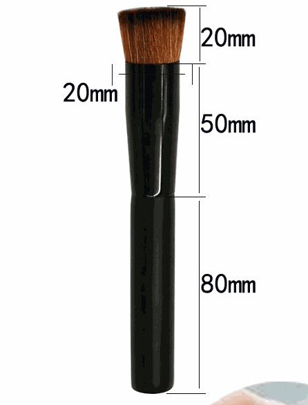 Contour foundation brush with ash wood handle and soft blending bristles for flawless makeup application