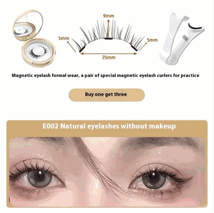 NuraGlow false lashes without glue – Reusable Natural Lashes with Lash Curler